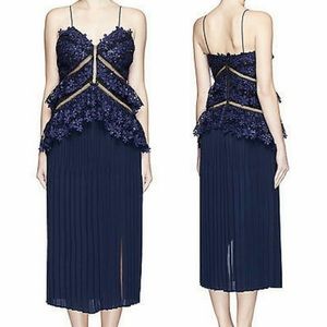 Self Portrait Lace double peplum dress